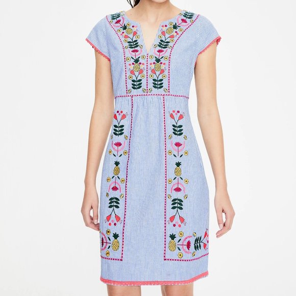 bea linen embroidered dress